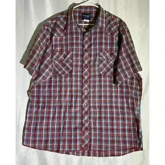 Wrangler Other - Wrangler Western Shirt Pearl Snap Short Sleeves Striped Collared Size 2XT Men's